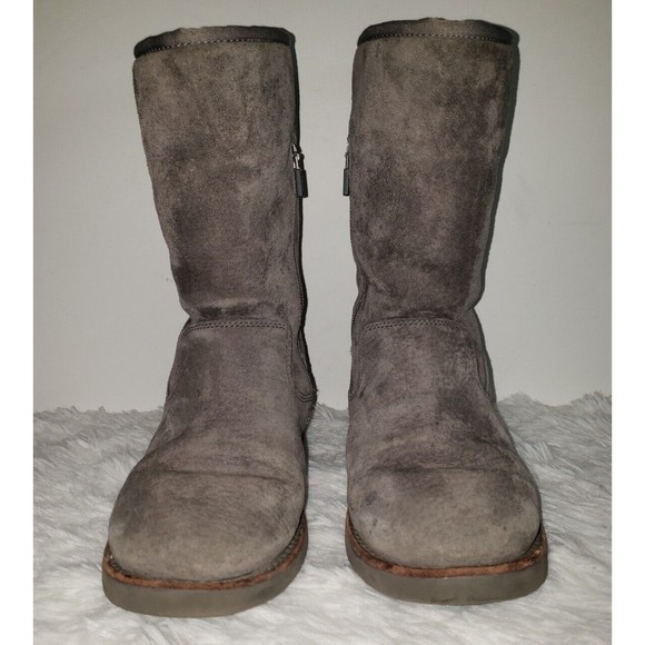 UGG Women's Gray Suede Winter Boots - Picture 4 of 12
